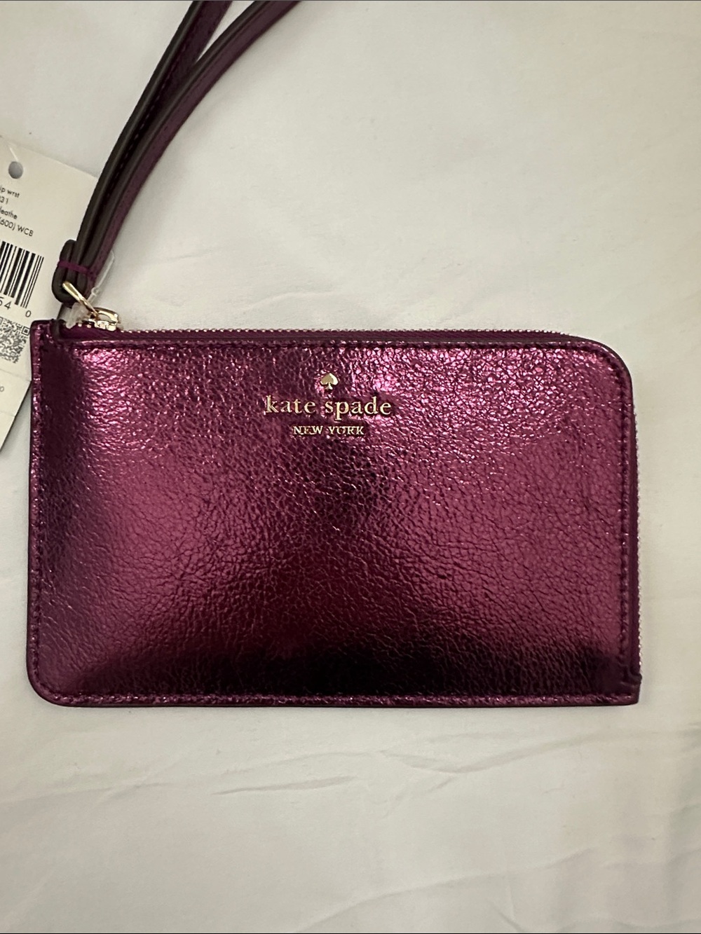 Kate Spade Lucy Small L-Zip Wristlet Dark Raspberry NWT - Picture 4 of 11